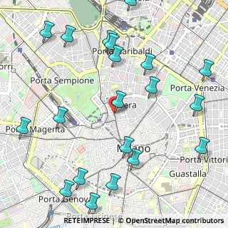 Mappa Via Giuseppe Sacchi, 20121 Milano MI, Italia (1.3585)