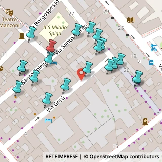 Mappa Via Gesù, 20121 Milano MI, Italia (0.0695)