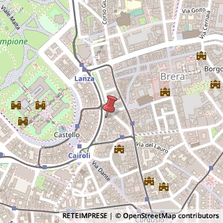 Mappa Foro Buonaparte, 14, 20121 Milano, Milano (Lombardia)