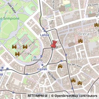Mappa Foro Buonaparte,  68, 20121 Milano, Milano (Lombardia)