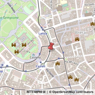 Mappa Foro Buonaparte,  70, 20121 Milano, Milano (Lombardia)