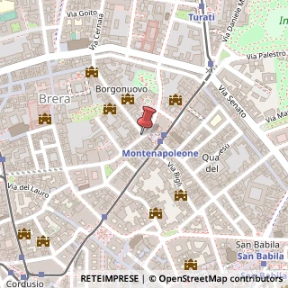 Mappa Via Borgonuovo, 1, 20121 Milano, Milano (Lombardia)