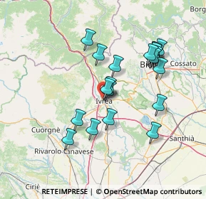 Mappa Via Aosta, 10015 Ivrea TO, Italia (13.3305)