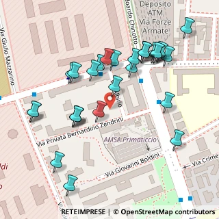 Mappa Via Bernardino Zendrini, 20147 Milano MI, Italia (0.13214)