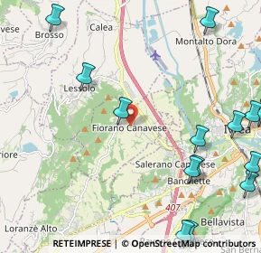 Mappa Via Ivrea, 10010 Fiorano Canavese TO, Italia (3.1625)