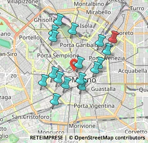 Mappa Via Giuseppe Pozzone, 20121 Milano MI, Italia (1.54706)
