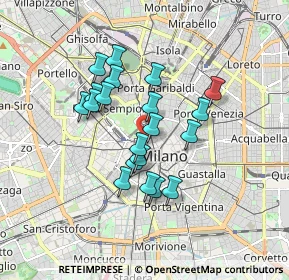 Mappa Via Giuseppe Pozzone, 20121 Milano MI, Italia (1.4035)