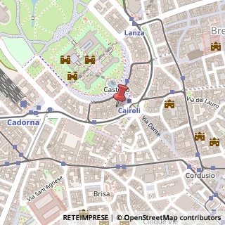 Mappa Piazza Castello, 1, 20121 Milano, Milano (Lombardia)