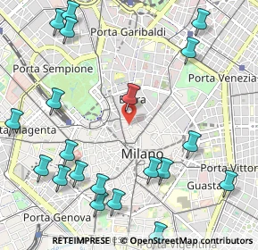 Mappa Piazzetta Bossi, 20121 Milano MI, Italia (1.3735)