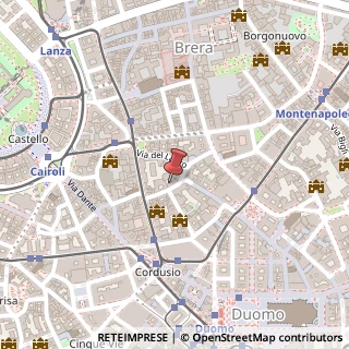 Mappa Via dei Bossi, 2/A, 20121 Milano, Milano (Lombardia)