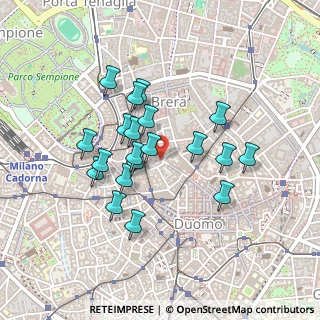 Mappa Piazzetta Bossi, 20121 Milano MI, Italia (0.381)