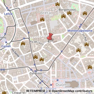 Mappa Via Arrigo Boito, 10, 20121 Milano, Milano (Lombardia)