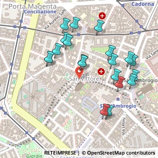 Mappa Via San Vittore, 20123 Milano MI, Italia (0.2605)
