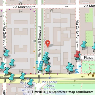 Mappa Via Bronzetti Fratelli, 20129 Milano MI, Italia (0.0875)