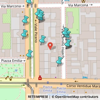 Mappa Via Camillo Hajech, 20129 Milano MI, Italia (0.05)