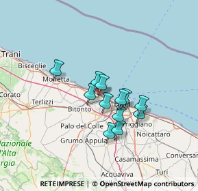Mappa 70128 Bari BA, Italia (10.20833)