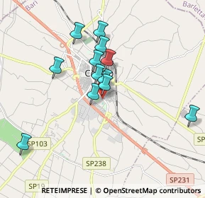 Mappa Via Gravina, 70033 Corato BA, Italia (1.68)