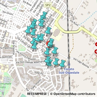 Mappa Via Modigliani, 70033 Corato BA, Italia (0.201)