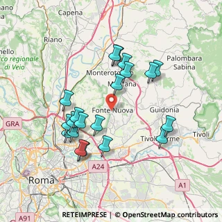 Mappa Via Tivoli, 00013 Fonte Nuova RM, Italia (7.5945)