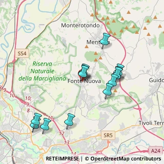 Mappa Via Tivoli, 00013 Fonte Nuova RM, Italia (3.89462)