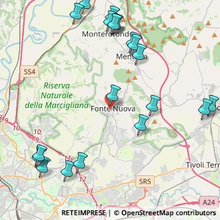 Mappa Via Tivoli, 00013 Fonte Nuova RM, Italia (6.0235)