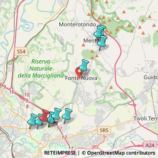 Mappa Via Tivoli, 00013 Fonte Nuova RM, Italia (5.56273)