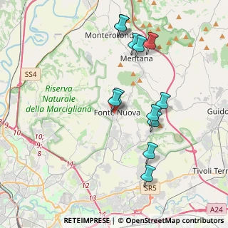 Mappa Via Tivoli, 00013 Fonte Nuova RM, Italia (4.05833)