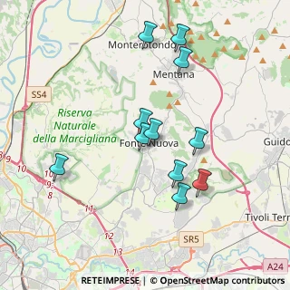 Mappa Via Tivoli, 00013 Fonte Nuova RM, Italia (3.64091)