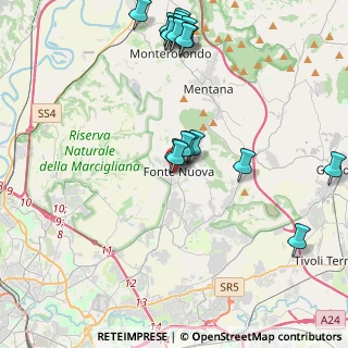 Mappa Via Tivoli, 00013 Fonte Nuova RM, Italia (4.92947)