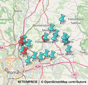 Mappa Via Monte Vettore, 00013 Fonte Nuova RM, Italia (7.23)
