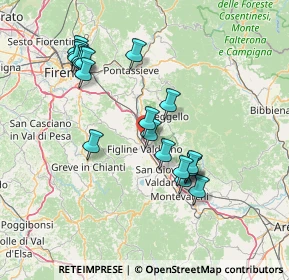 Mappa Via di Rona, 50066 Reggello FI, Italia (14.51)