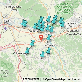 Mappa Via di Lavaiano, 56025 Pontedera PI, Italia (6.8555)