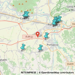 Mappa Via di Lavaiano, 56025 Pontedera PI, Italia (4.70833)