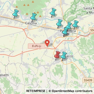 Mappa Via di Lavaiano, 56025 Pontedera PI, Italia (5.23636)