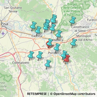 Mappa Firenze Pisa Livorno, 56025 Pontedera PI, Italia (6.86421)
