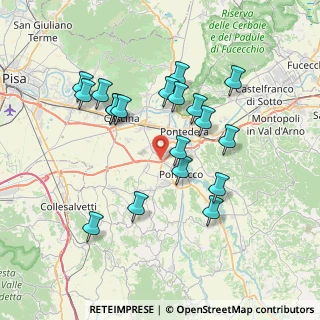 Mappa Firenze Pisa Livorno, 56025 Pontedera PI, Italia (7.25737)