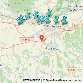 Mappa Via Provinciale Pisana Km 2+400, 56038 Ponsacco PI, Italia (5.07071)