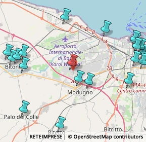 Mappa Bari, 70026 Modugno BA, Italia (6.1235)