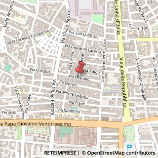 Mappa Via Pasubio, 130, 70125 Bari, Bari (Puglia)