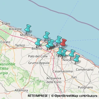 Mappa Strada Provinciale 1 Bari Modugno Toritto, 70100 Bari BA, Italia (10.37)