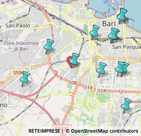 Mappa Via Vicinale Sottomuro, 70026 Bari BA, Italia (2.66333)