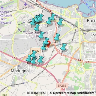 Mappa Via II Tratto e Inizio Statale 98 Modugno, 70132 Zona Industriale BA, Italia (1.849)