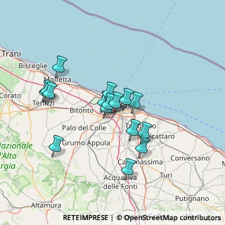 Mappa Via II Tratto e Inizio Statale 98 Modugno, 70132 Zona Industriale BA, Italia (12.72)