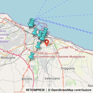 Mappa Traversa 286 de Gasperi Alcide, 70125 Bari BA, Italia (2.96364)