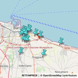 Mappa Circonvallazione per S. S. Adriatica, 70126 Bari BA, Italia (3.56063)
