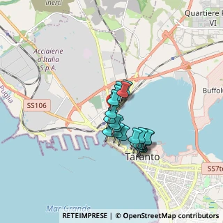Mappa Via Baseto, 74123 Taranto TA, Italia (1.295)