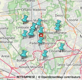 Mappa Via Valassina, 20037 Nova Milanese MB, Italia (3.13125)