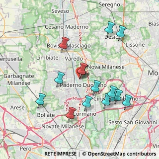 Mappa Via Valassina, 20037 Nova Milanese MB, Italia (3.76933)