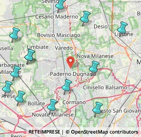 Mappa Via Valsesia, 20037 Paderno Dugnano MI, Italia (6.2325)