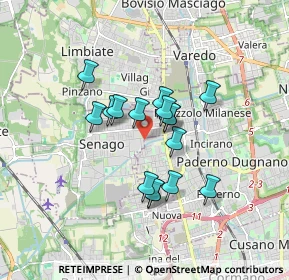 Mappa 20037 Senago MI, Italia (1.2825)